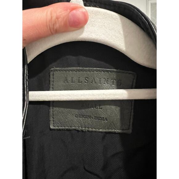 All Saints Jasper leather biker jacket in black - Picture 11 of 16